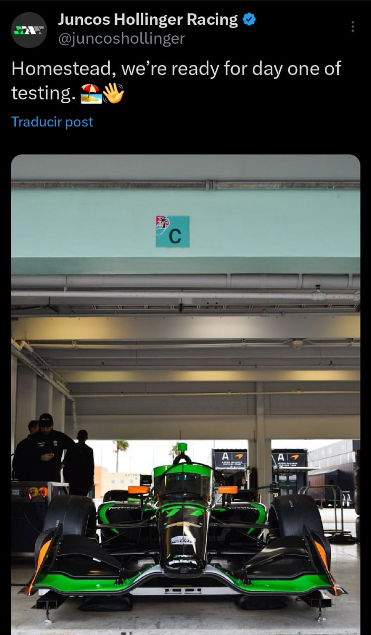 Indycar El Juncos Hollinger Racing Listo Para Las Pruebas En Homestead